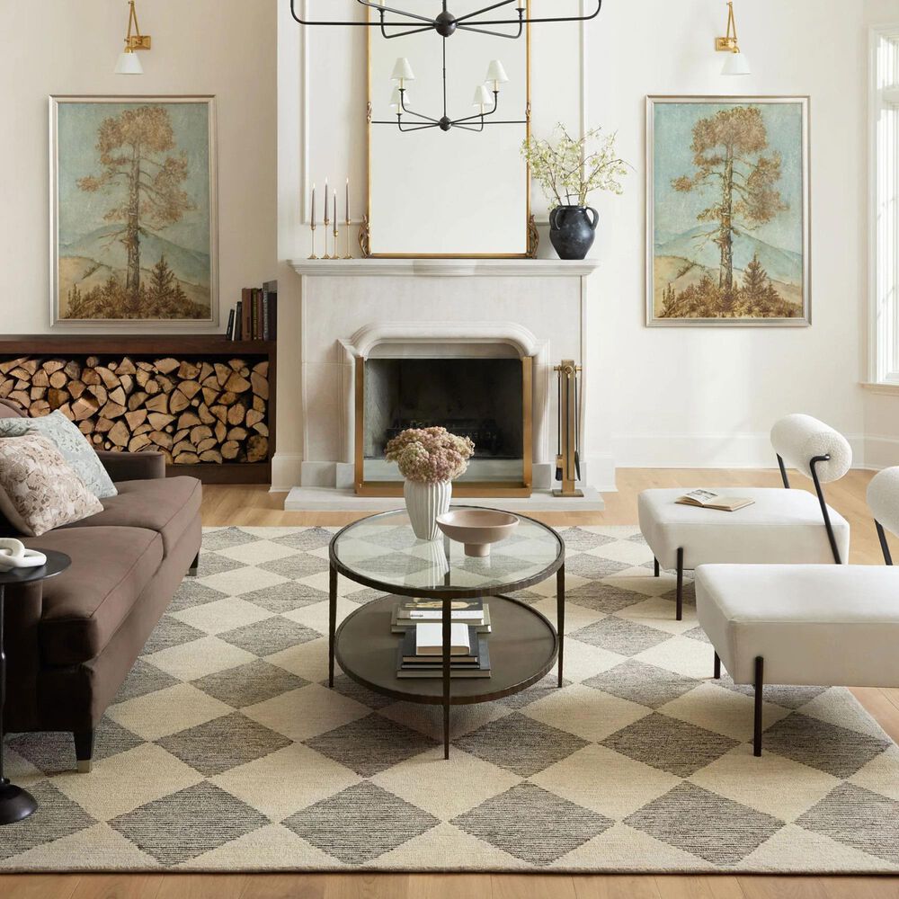 Chris Loves Julia x Loloi Francis 9&#39;3&quot; x 13&#39; Beige and Charcoal Area Rug, , large