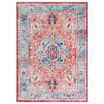 Safavieh Riviera 4"5" x 6"5" Light Blue and Red Area Rug, , large