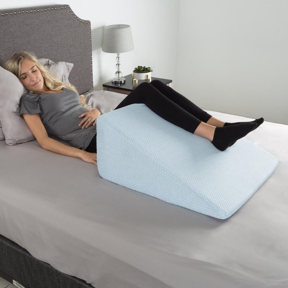 Timberlake Lavish Home High Wedge Memory Foam Pillow in Blue, , large