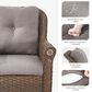 Sunwell Garden 36" Patio Stationary Chair with Wicker Armrest in Gray (Set of 2), , large