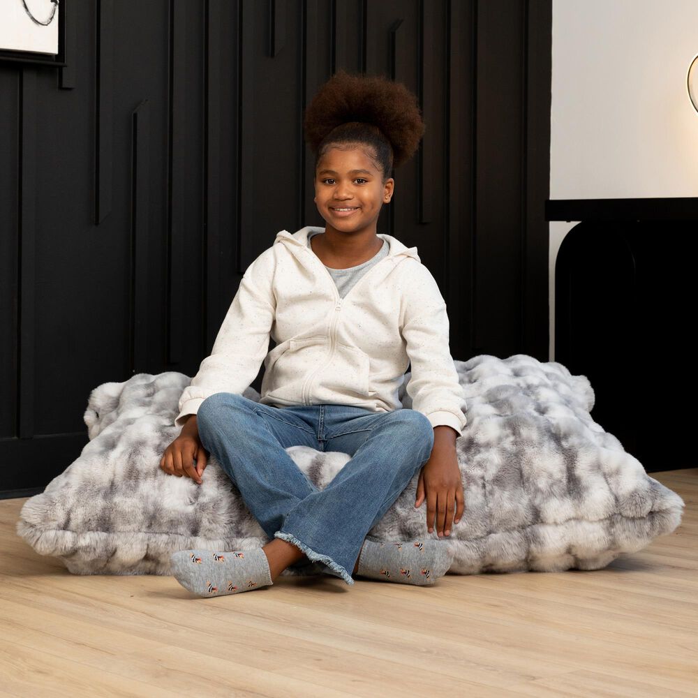 Jaxx Saxx Jr CrashPuff Floor Pillow Lounger in Phantom Grey, , large