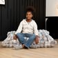Jaxx Saxx Jr CrashPuff Floor Pillow Lounger in Phantom Grey, , large