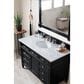 James Martin Vanities Brittany 48" Single Bathroom Vanity in Black Onyx with 3 cm Carrara White Marble Top and Rectangle Sink, , large