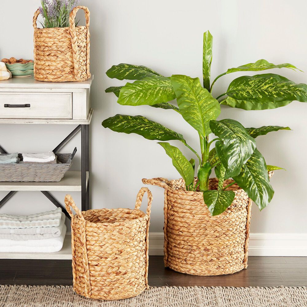 Maple and Jade Dried Coastal Storage Basket in Brown &#40;Set of 3&#41;, , large