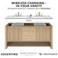 James Martin Kinnsden 48" Single Bathroom Vanity in Sable Oak with 3 cm Victorian Silver Silestone Top, Rectangular Sink and FreePower Wireless Charger, , large
