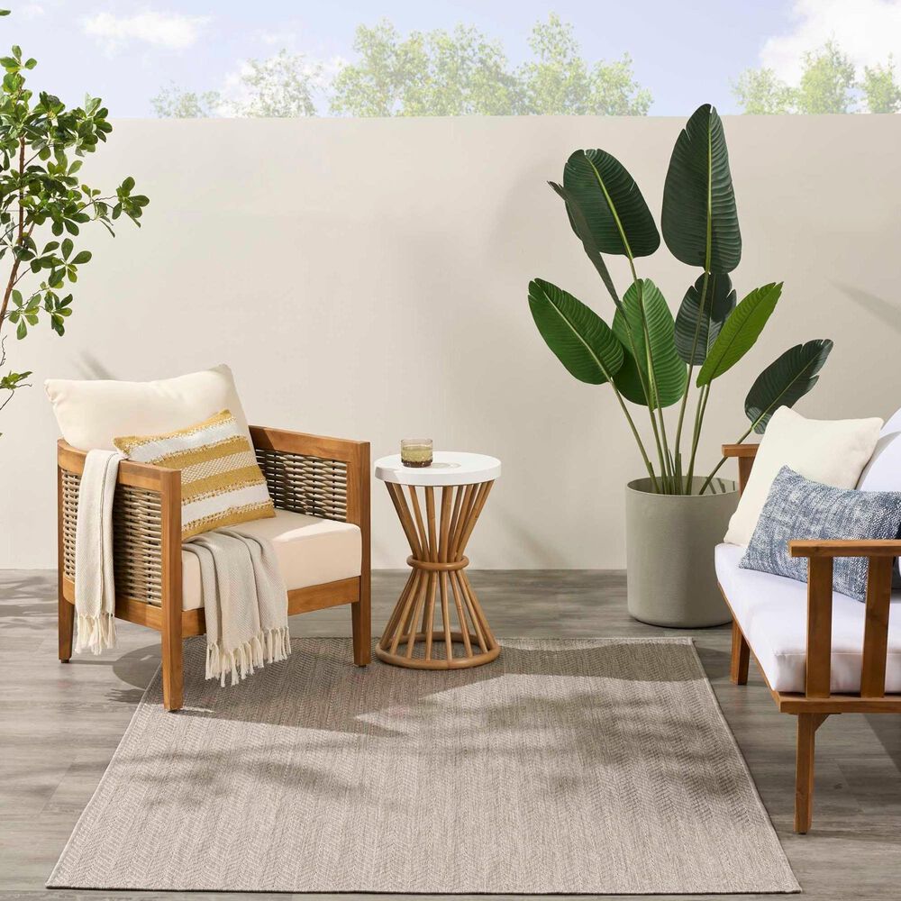 Nourison Horizon HOZ02 Grey 5&#39; x 7&#39; Indoor/Outdoor Area Rug, , large