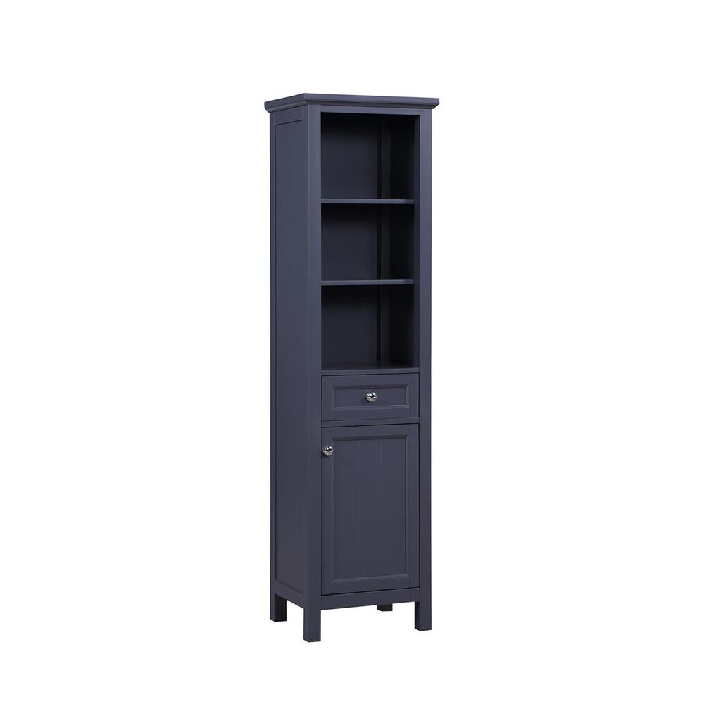 Aurafina Cunningham Free Standing Linen Closet in Harbor Blue, , large