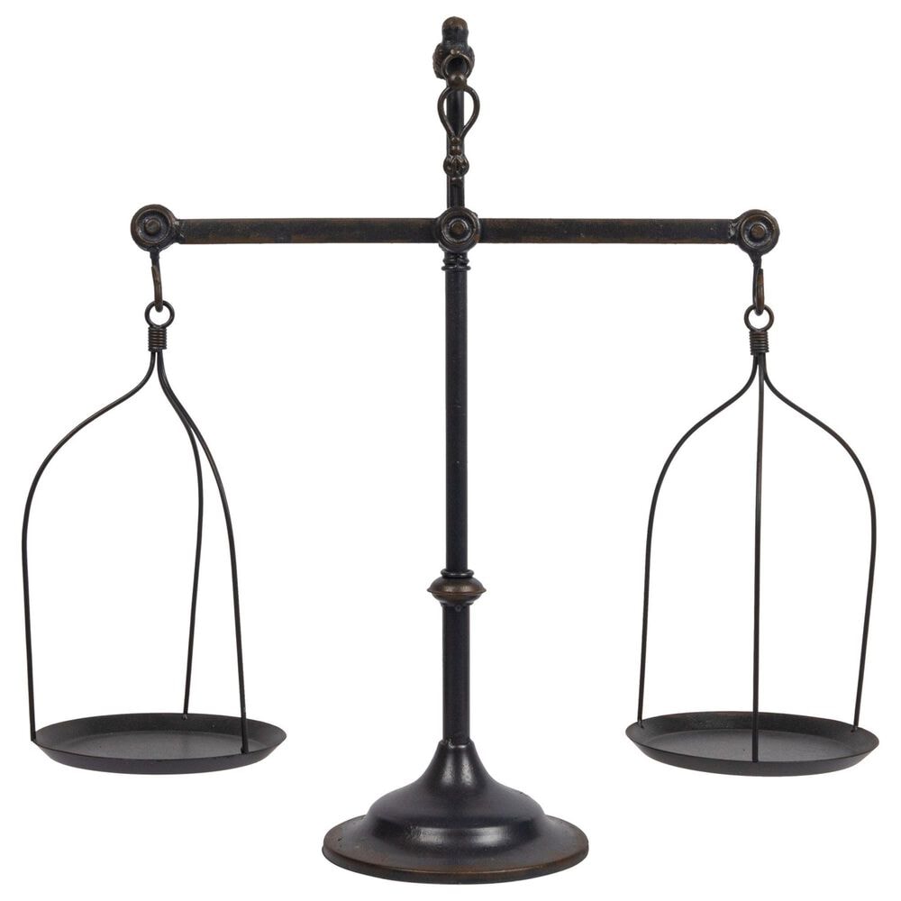 Creative Coop Decorative Antique Iron Balance Scale with Bird in Black, , large