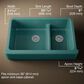 Kohler Whitehaven 35.5" Undermount Double-Bowl Kitchen Sink in Teal, , large