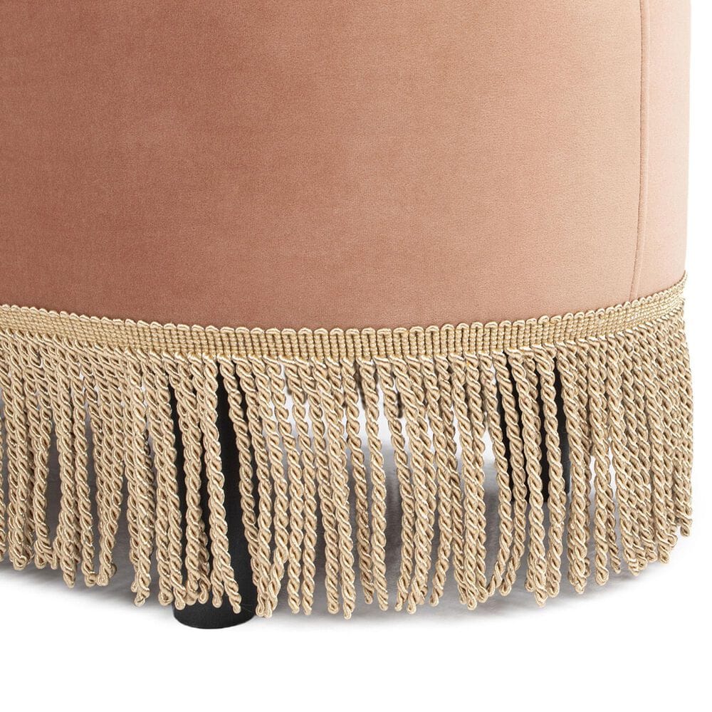 Jennifer Taylor Home Serena Storage Bench with Tufted Bullion Fringe in Peach Orange, , large