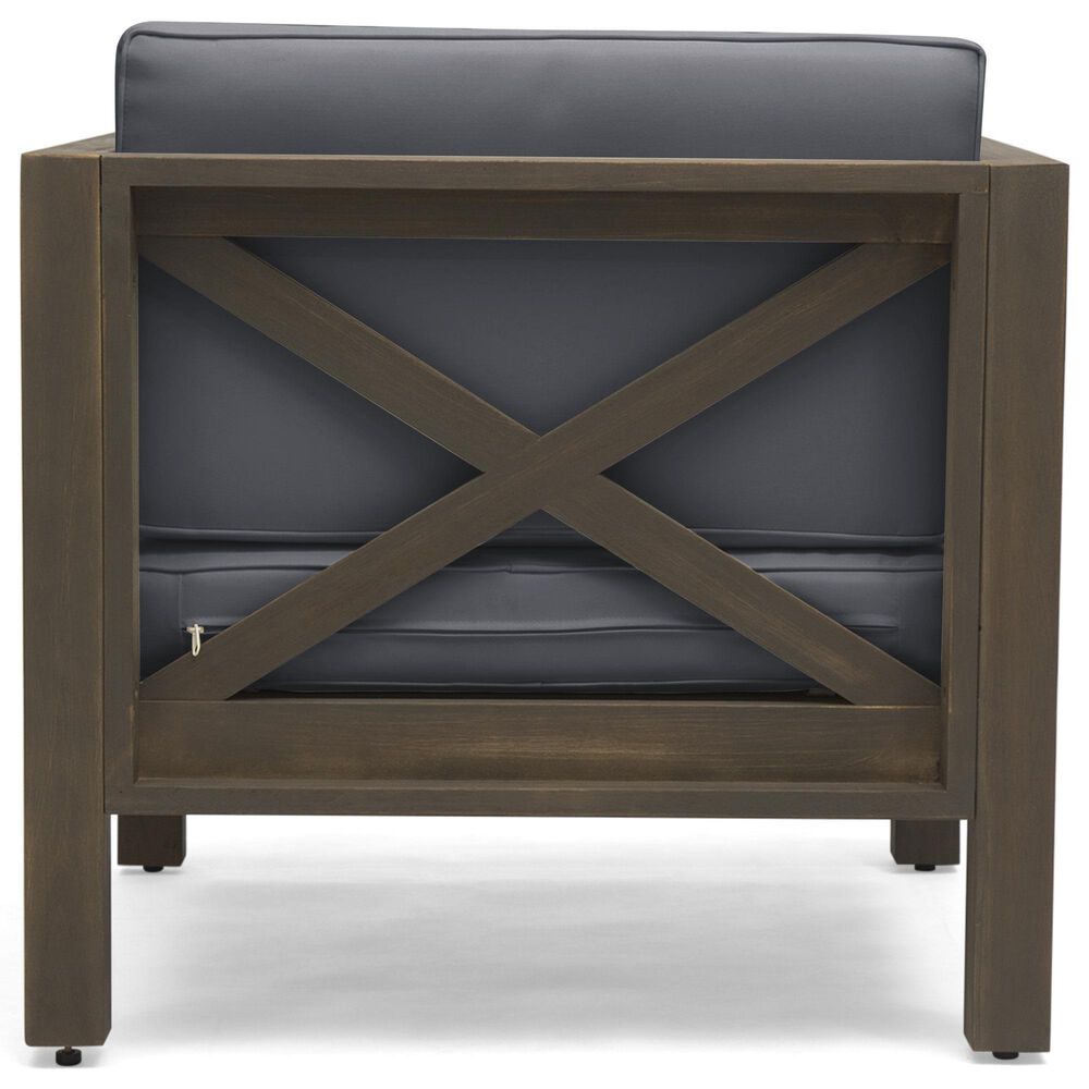 Hearth and Haven Brava Outdoor Club Chair with Dark Gray Cushion in Grey, , large