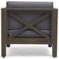 Hearth and Haven Brava Outdoor Club Chair with Dark Gray Cushion in Grey, , large
