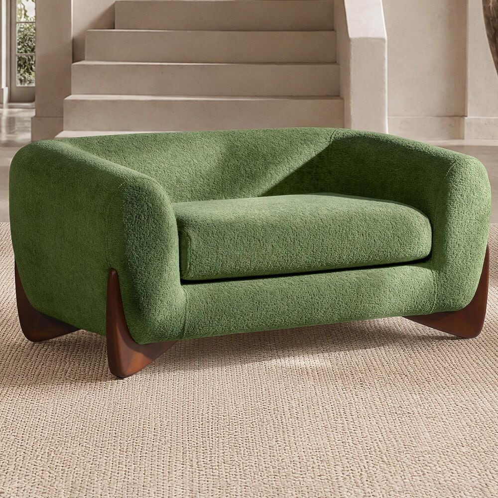 Jennifer Taylor Home Louie Alpine 36.5" Medium Sherpa Dog Sofa Bed in Moss Green, , large