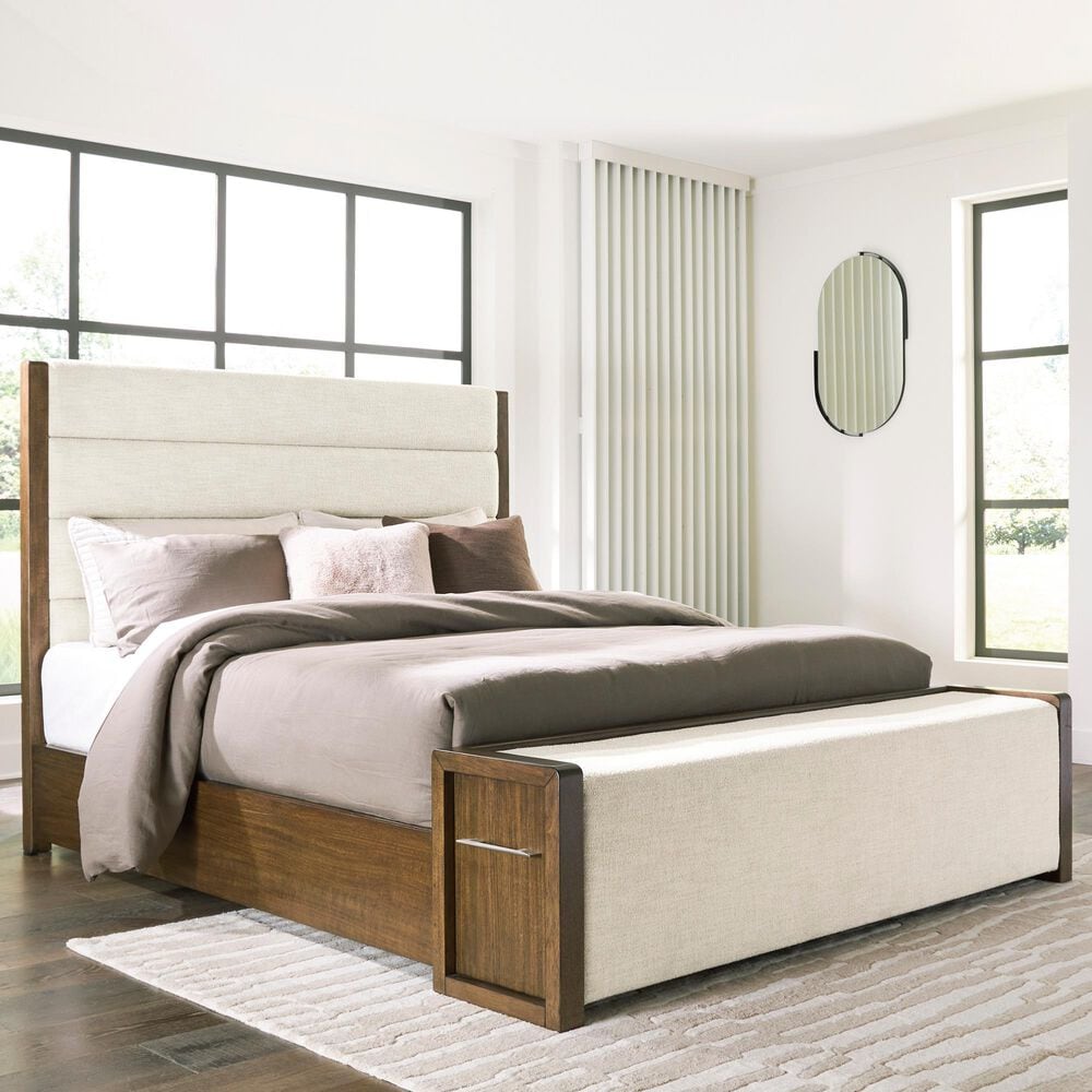 Ashley Marxmore California King Upholstered Storage Panel Bed in Brown, , large