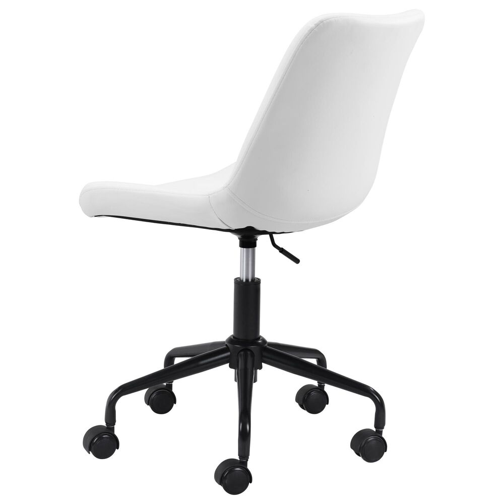 Zuo Modern Byron Office Chair in White and Black, , large