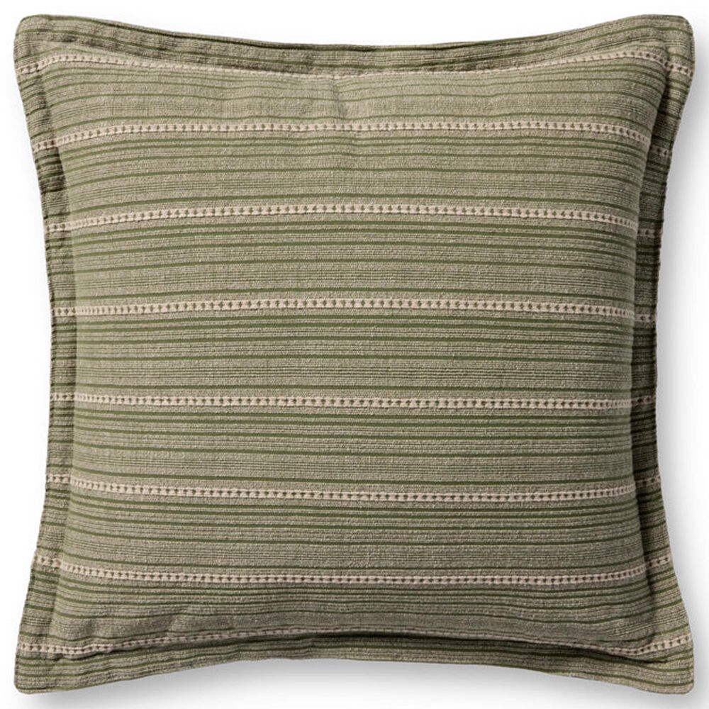 Loloi Howie 22" Square Throw Pillow in Green and Natural, , large