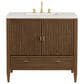 James Martin Vanities Myrrin 36" Vanity in Mid-Century Walnut with 3 cm Lime Delight Quartz Top, , large