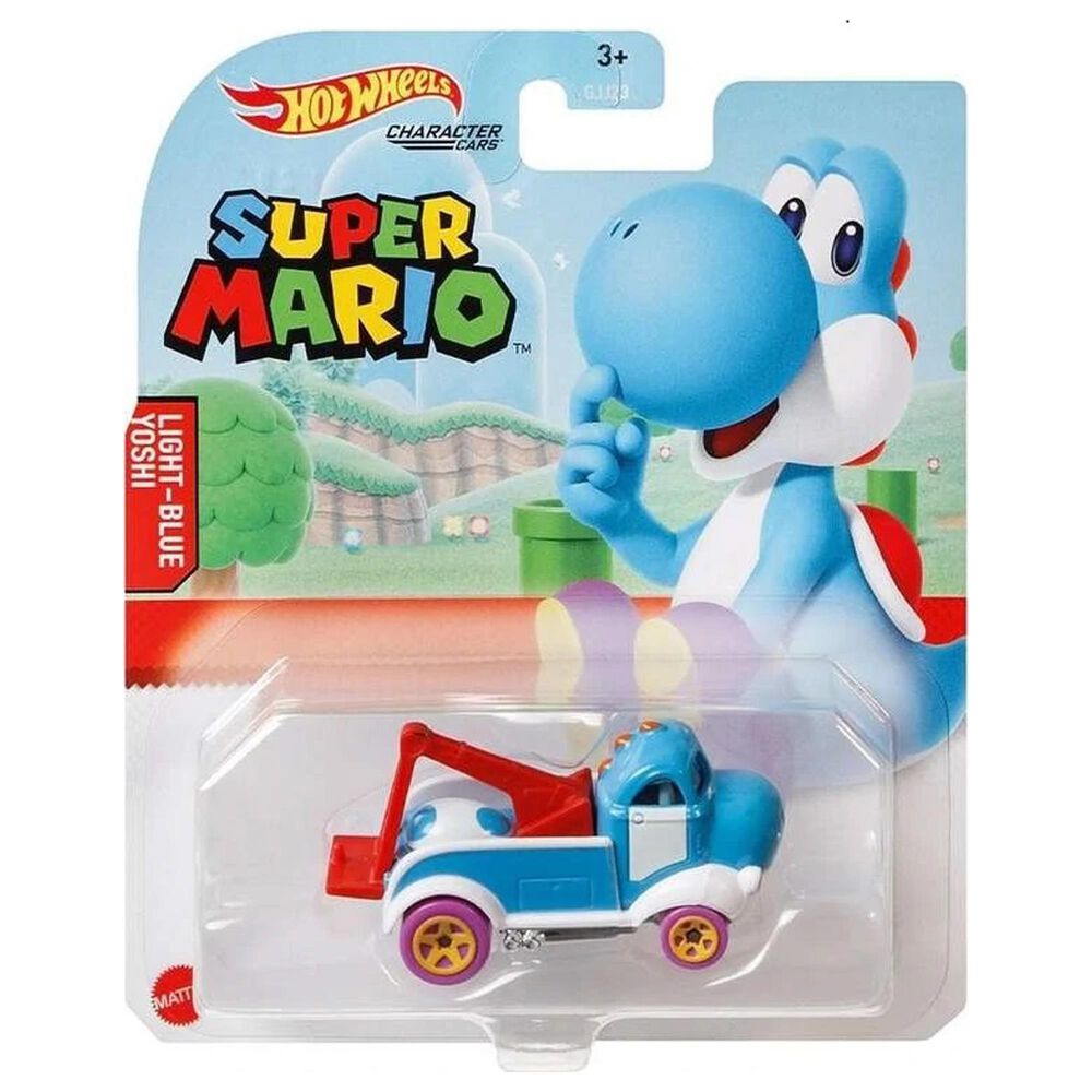 Hot Wheels Hot Wheels Super Mario Character Car Light-Blue Yoshi, , large