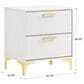 Pacific Landing Kendall 2-Drawer Nightstand in Gold and White, , large