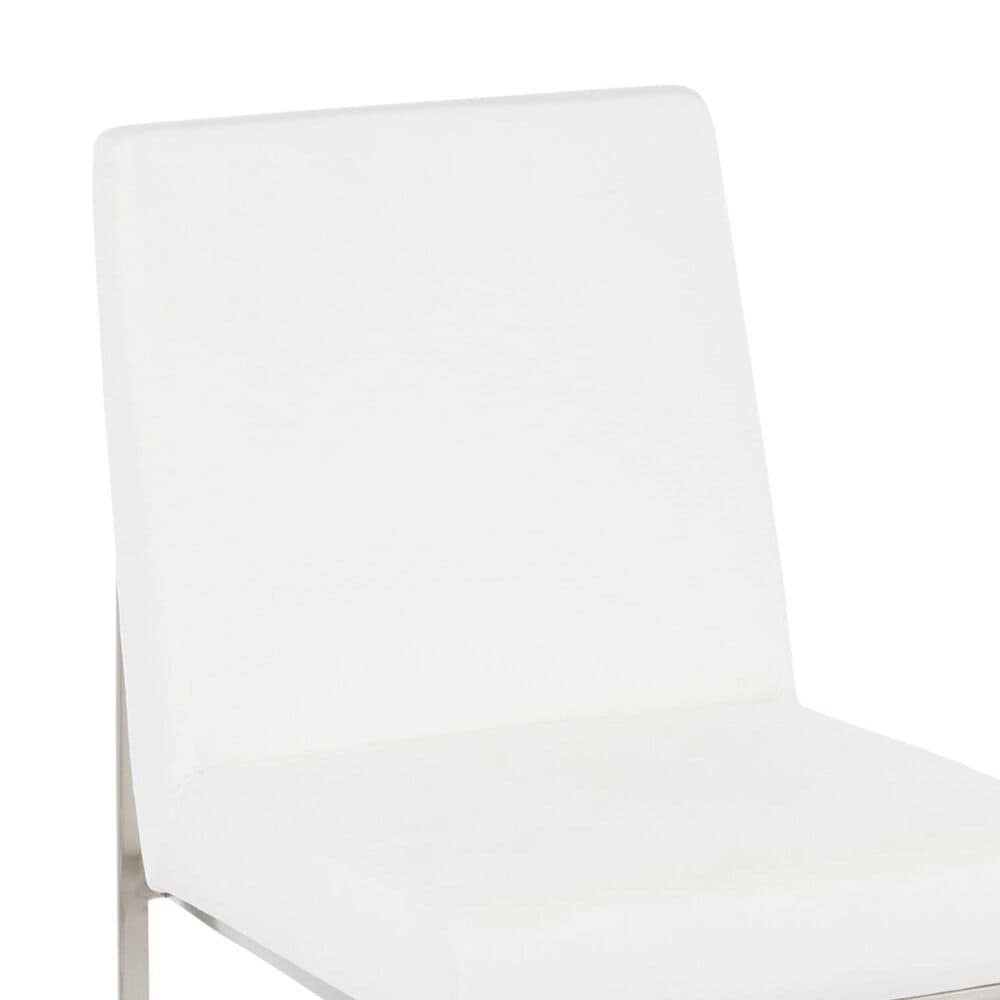 Lumisource Fuji Side Chair with White Velvet Cushion in Brushed Stainless Steel &#40;Set of 2&#41;, , large