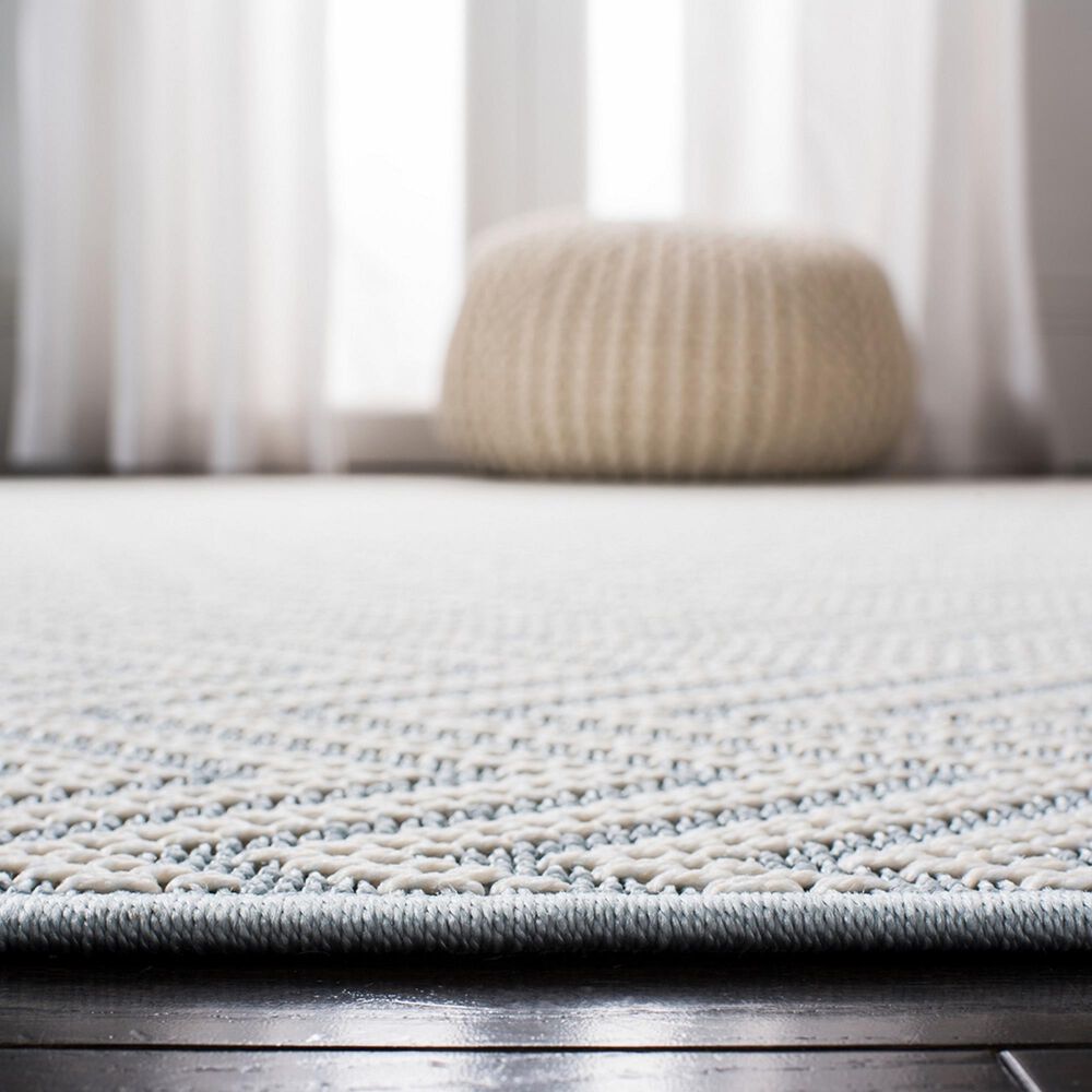 Safavieh Bermuda Chevron 9&#39; x 12&#39; Light Blue and Cream Indoor/Outdoor Area Performance Rug, , large