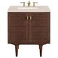 James Martin Vanities Amberly 30" Single Bathroom Vanity in Walnut with 3 cm Eternal Marfil Quartz Top and Rectangular Sink, , large