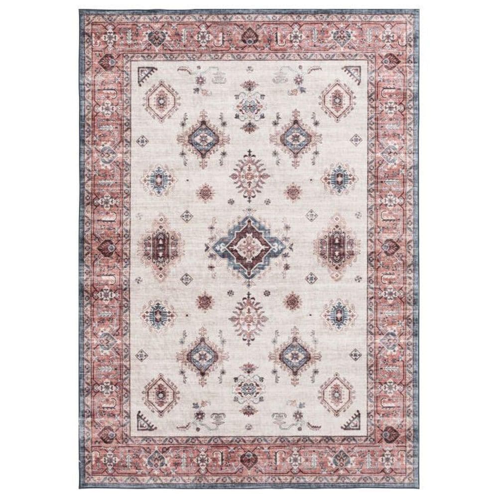 Central Oriental Rugease Velveteen Raquel 7"6" x 9"6" Red and Beige Area Rug, , large