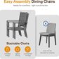 Hearth and Haven Outdoor All-Weather Aluminum Dining Chair in Gray (Set of 4), , large