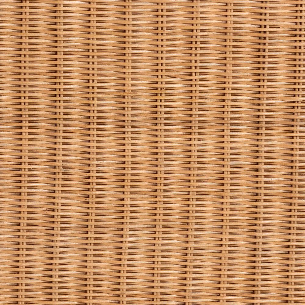 Baxton Studio Palm 27" Square Ottoman with Light Honey Rattan in White, , large