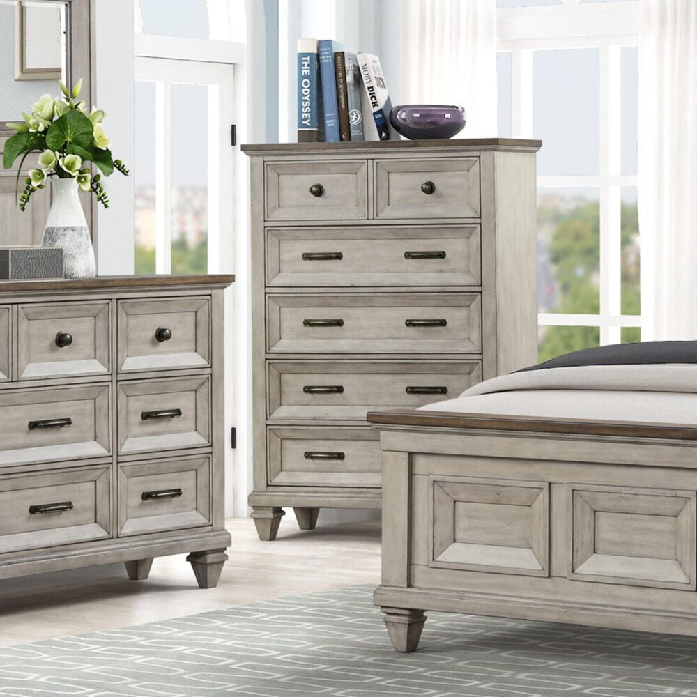 New Heritage Design Mariana 5-Drawer Chest in Vintage Creme, , large
