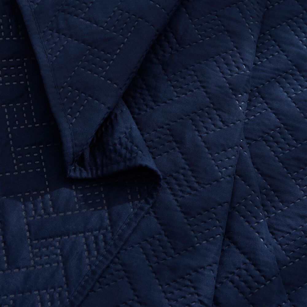 Trade Linker 2-Piece Twin Basket Pinsonic Quilt Set in Navy, , large