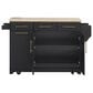 HOMLUX 59.3"" Kitchen Island with Trash Can Storage in Black and Natural, , large