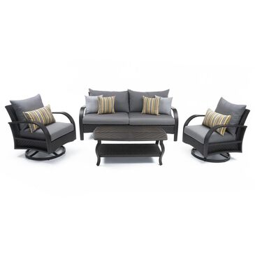 RST Brands Barcelo 4-Piece Sunbrella Patio Motion Sectional in Charcoal Grey, , large