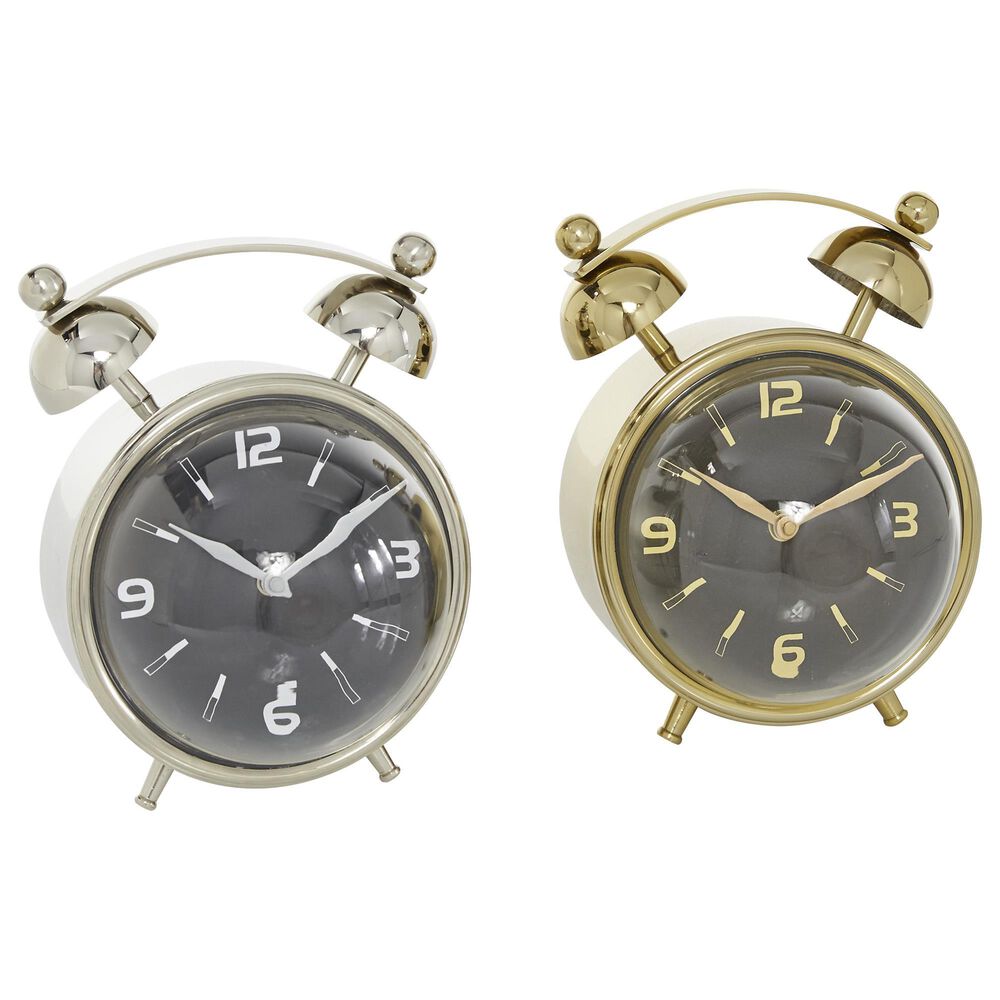 Maple and Jade 5.75" Contemporary Table Clock in Silver and Gold (Set of 2), , large