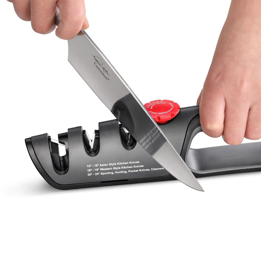 Cangshan 3-Stage Adjustable Knife and Scissor Sharpener in Black, , large