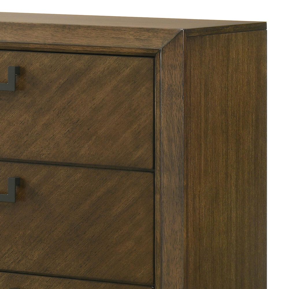 Crown Mark Lakecrest 5 Drawer Chest in Brown, , large