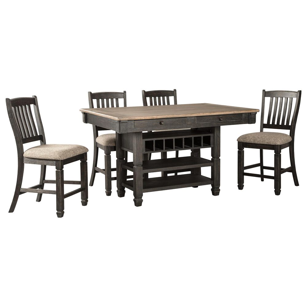 Ashley Tyler Creek 5-Piece Counter Height Set in Textured Black, , large