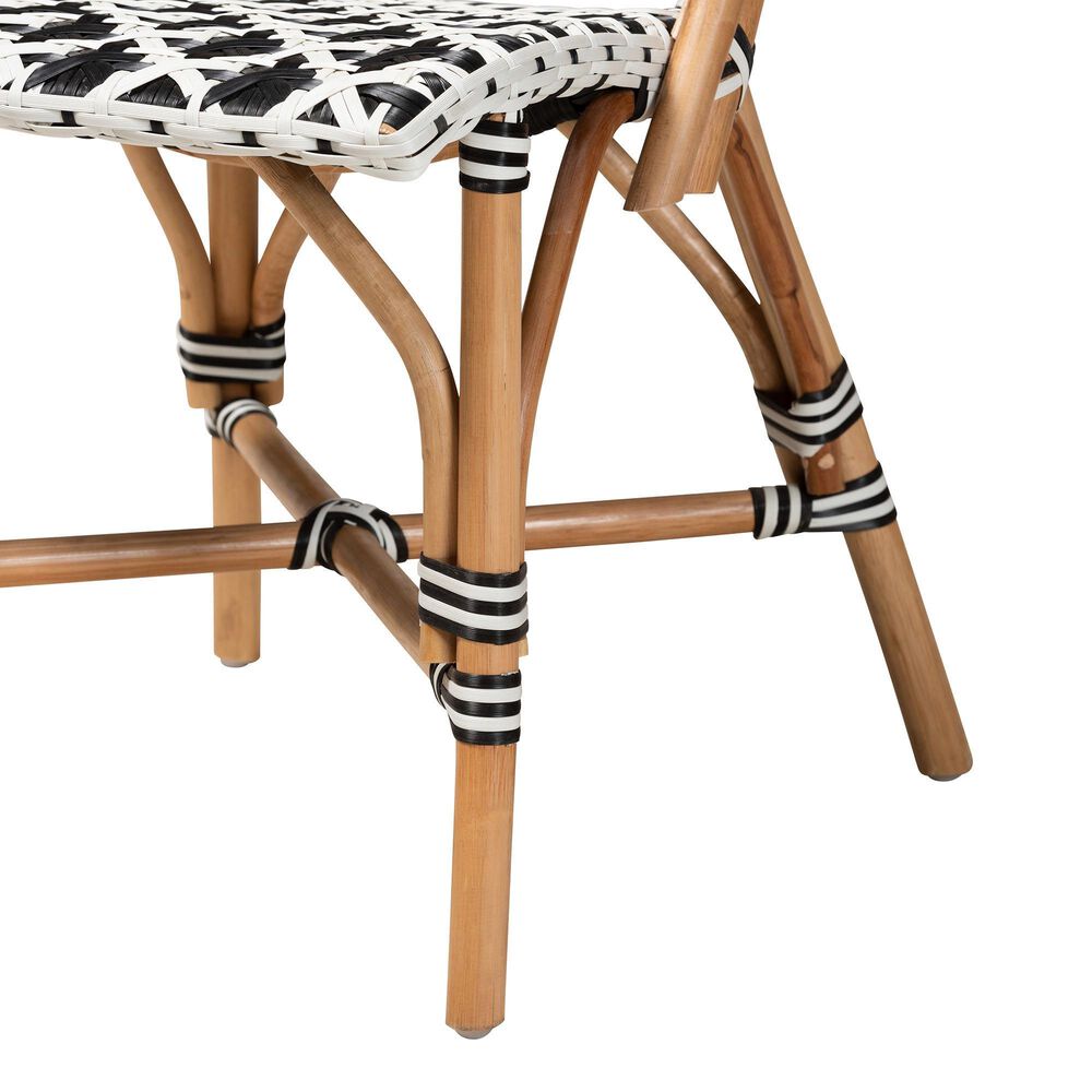 Baxton Studio Ambre Side Chair in Black and White (Set of 2), , large