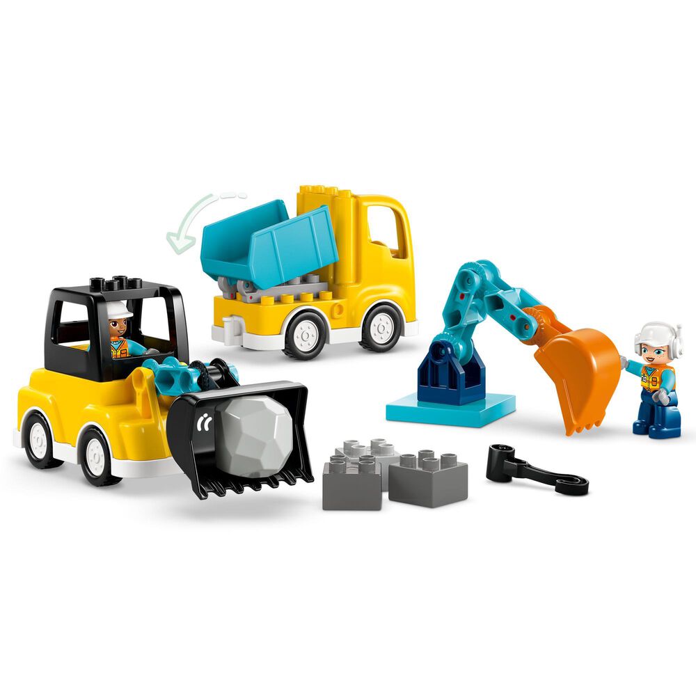 LEGO Duplo 3-In-1 Construction Vehicles Building Set, , large