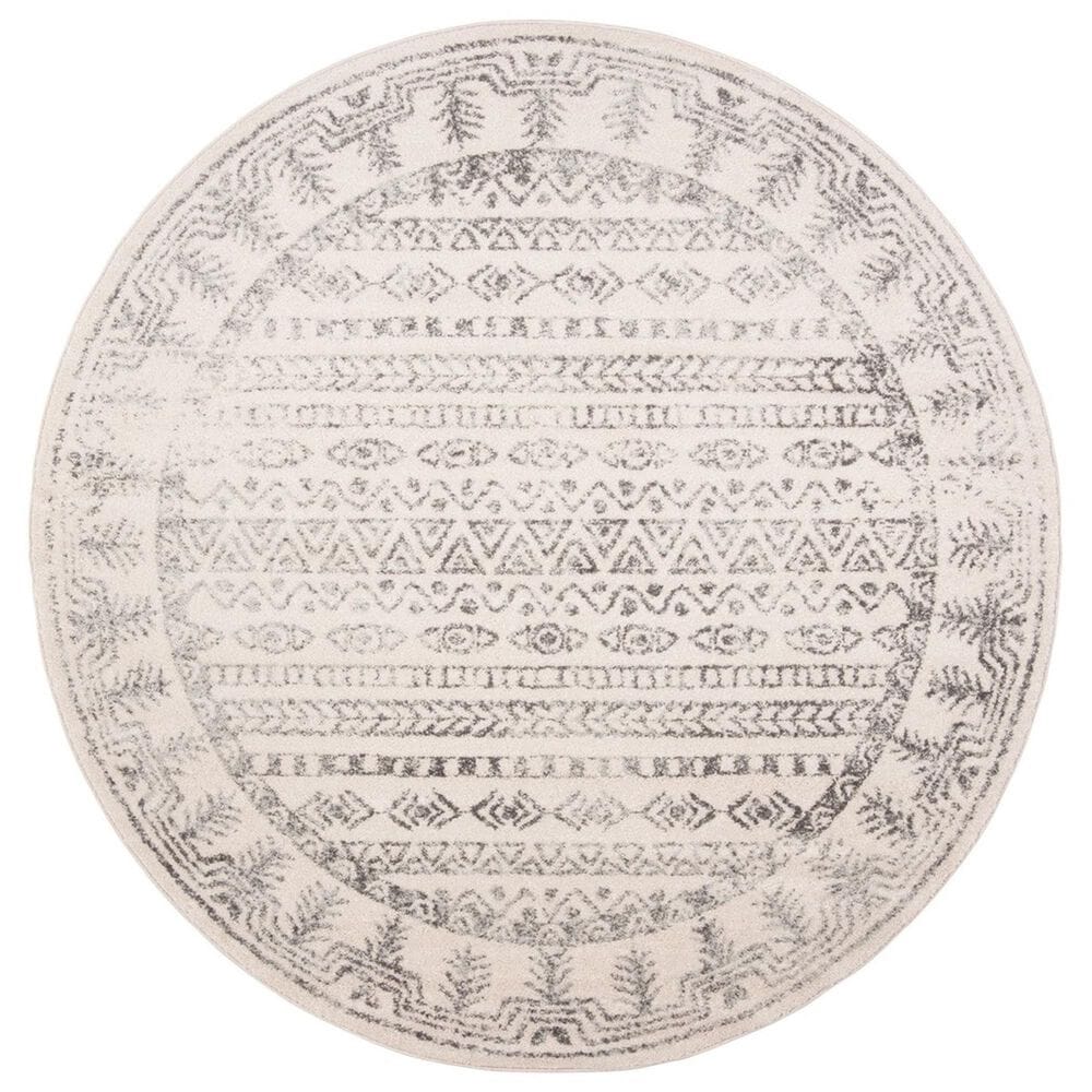 Safavieh Tulum TUL271A 5" Round Ivory and Grey Area Rug, , large