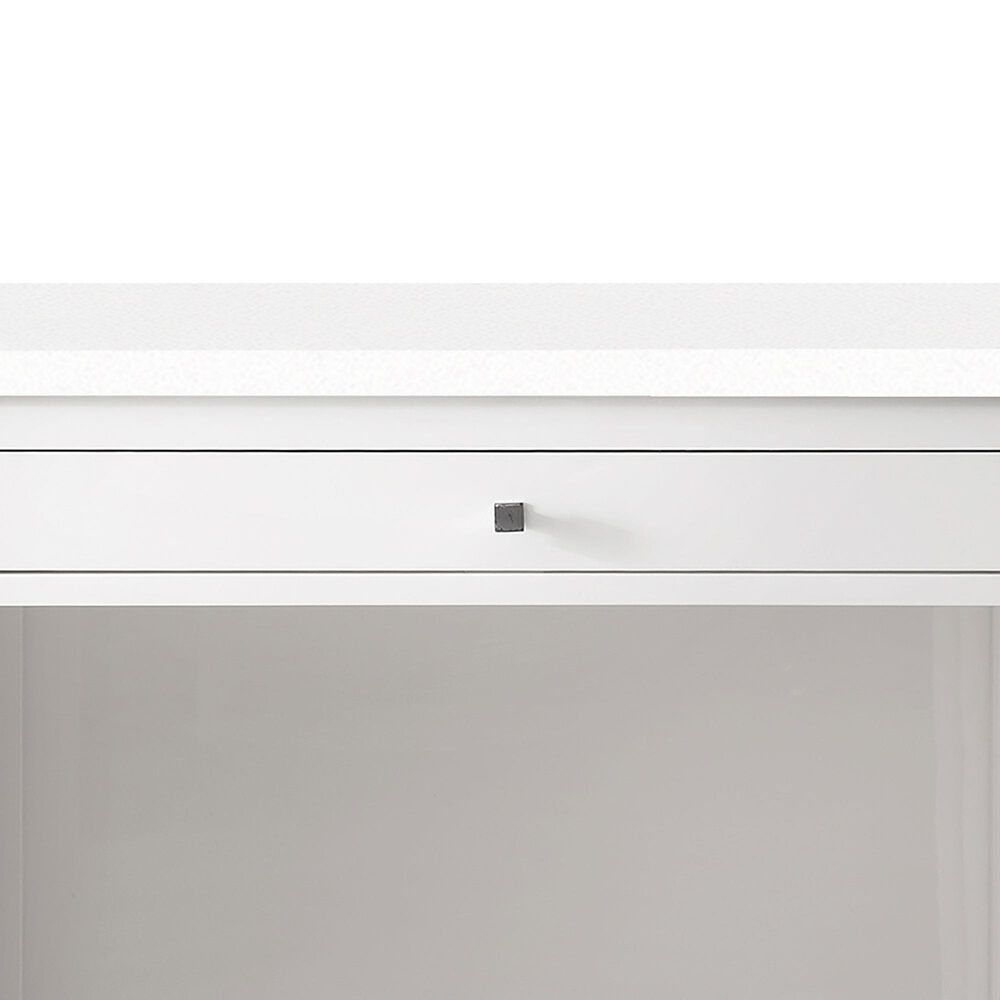 James Martin Vanities Athens 30" Makeup Counter in Glossy White with 3 cm White Zeus Quartz Top, , large