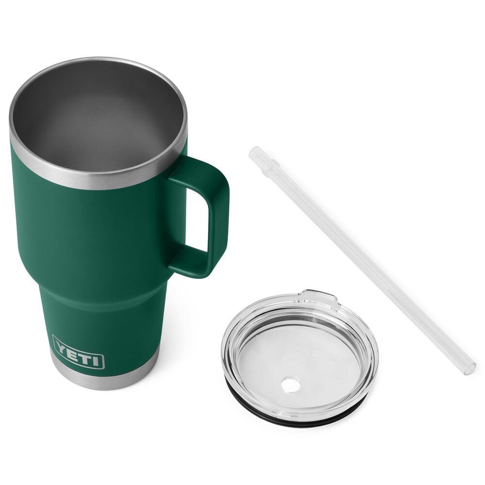 YETI Rambler 35 Oz Straw Mug with Straw Lid in Black Forest Green, , large
