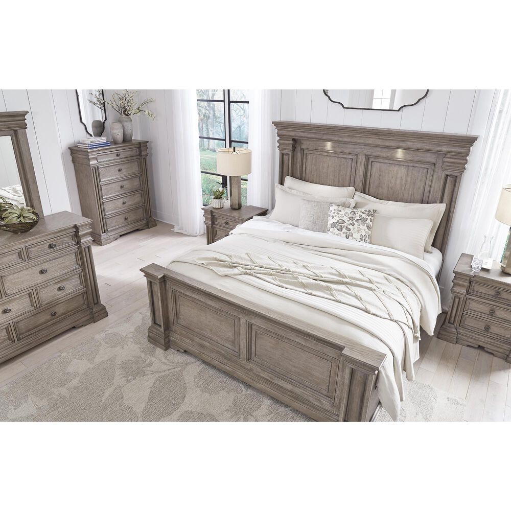 Millenium Blairhurst 3-Piece King Panel Bedroom Set in Light Grayish Brown with Lights, , large