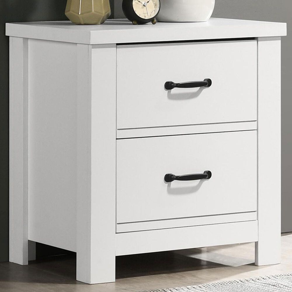HOMLUX 2-Drawer Nightstand in White, , large