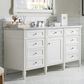 James Martin Vanities Brittany 60" Single Bathroom Vanity in Bright White with 3 cm Arctic Fall Solid Surface Top and Rectangular Sink, , large