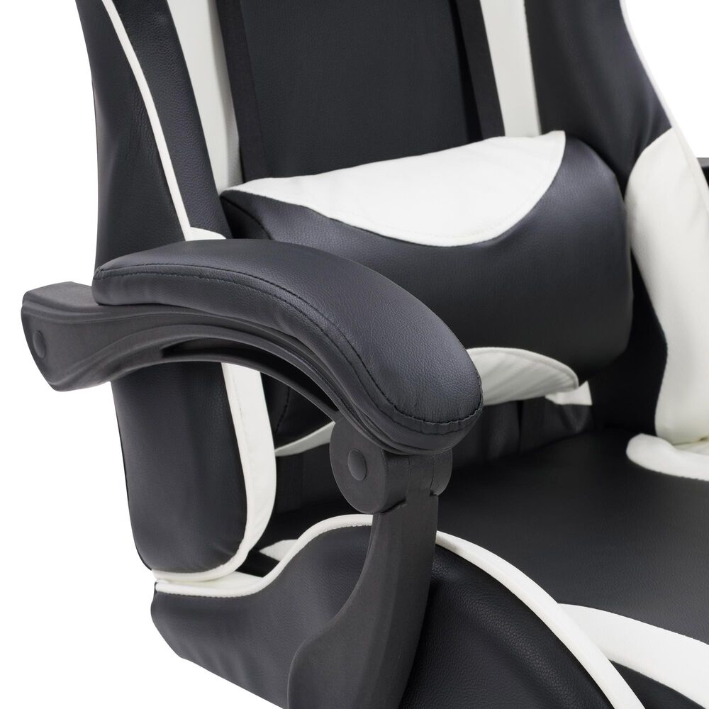CorLiving Ravagers Gaming Chair in Black/White, , large