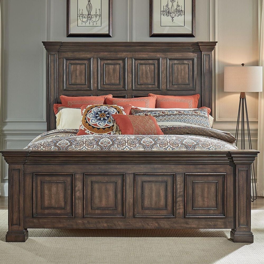 Liberty Furniture Big Valley Queen Panel Bed in Brownstone, , large