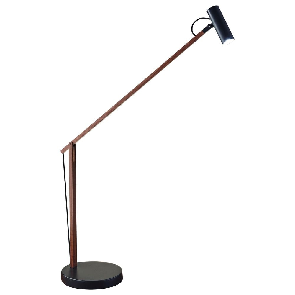 Adesso Crane LED Desk Lamp in Walnut Wood and Black, , large