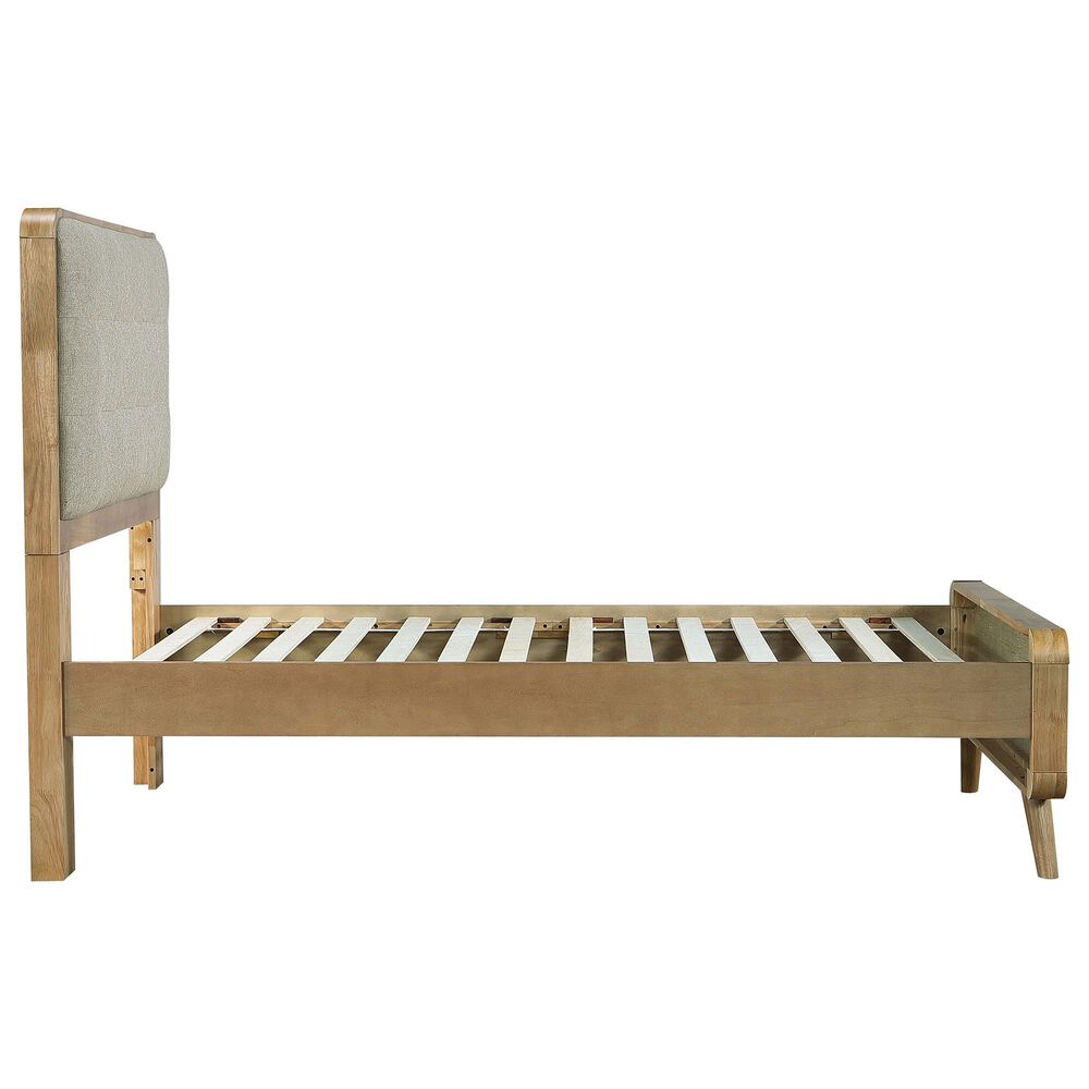 Pacific Landing Robyn Twin Upholstered Platform Bed in Cool Beige and Light Ash, , large