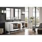 James Martin Vanities Athens 72" Double Bathroom Vanity in Glossy White with 3 cm Carrara White Marble Top and Rectangular Sinks, , large